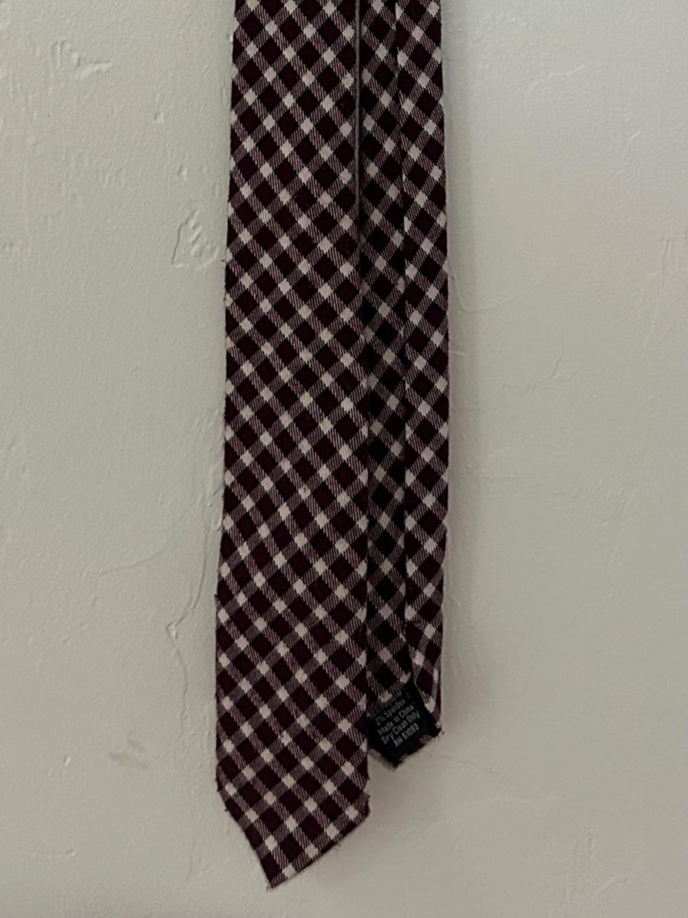 J Ferrar Red Plaid Necktie